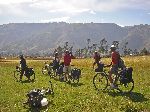 bicycling through farmland, Ecuador