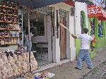 man pulling taffy by hand