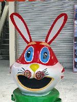 Ecuador: decorative garbage can, rabbit