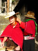 Ecuador, Salasaca: traditional dress; hat and poncho