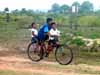 bicycle, elementary school students, Rupununi, Guyana