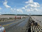 Demerara River Bridge floating pontoon bridge, Georgetown, Guyana