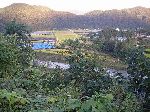 mix of farmland  and green houses