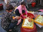Women preparing kimchi