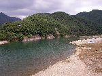 Small temple and river