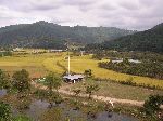 Agriculture on the valley floor and forest on the hillside