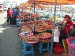 Assorted dried fish for sale along the wharf of Nakdong harbor