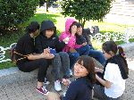 Girls hanging out, Yongdusan Park, Busan