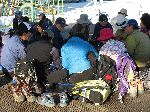 Walkers stopping for a picnic at Jagalchi Mraket, Busan