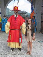 Guard and tourist, Gyeongbokgung