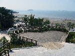 Heart-shaped deck, Octagonal pavilion Viewpoint, Byeonsan, Korea