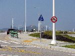 No Bicycles sign, Saemangeum Seawall, Korea