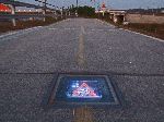 Lighted in-trail graphics in Yeongsan River, Gwangju, Korea