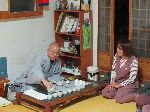 Sunim serving tea, Seonunsa, Korea