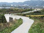 Winding through farmland, Ocheon Trail, Cheonju, Korea