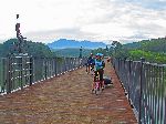 Hyangga Park railroad / bike bridge, Seomjingang Trail, Korea