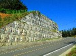 Decorated retaining wall, Muan, Korea