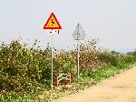 Pedestrian caution sign, Korea