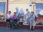 Anacortes, histical mural of tandem bicycle