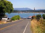 bicycling on Fisherman's Bay Rd, Lopez Island