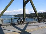 bicycling across Agate Pass bridge