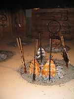 Traditional Salish Salmon cooking, Tillicum Village, Blakey Island