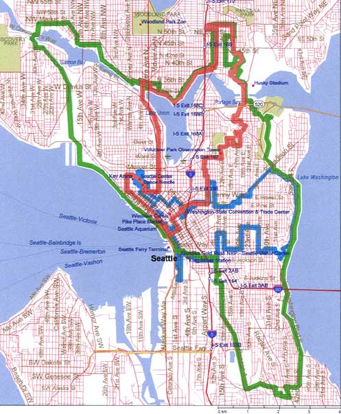 Seattle Cultural Bicycle Tour Map