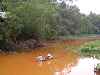 couple fishing from a canoe