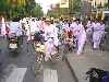 Veitnamese high school students on bicycles
