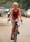 Agyness Deyn bicycling