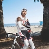 Shemar Moore bicycling
