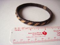 black and natural woven raffia bangle bracelet