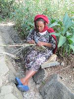 Weaving basket, Plowshares Women's Craft Training Center, Woleka, Ethiopia