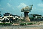 Ghana, Sekondi, fish sculpture