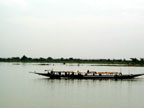 Transport boat leaving Mopti, Mali