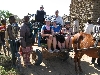 Bicycles and bicyclists on a horse cart, Mali