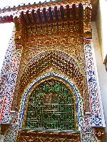 Door of Riad (Garden house) in the medina, Fez, Morocco