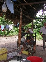 squeeezing matapi, making cassava bread, Guyana