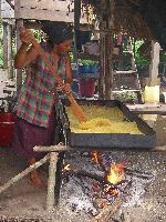 making cassava bread, Guyana