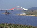 Deokheungdeagyo (bridge), Yeongsan River Trail, Gwangju Korea