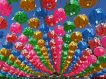 Colorful paper lanterns, Naesosa, Korea